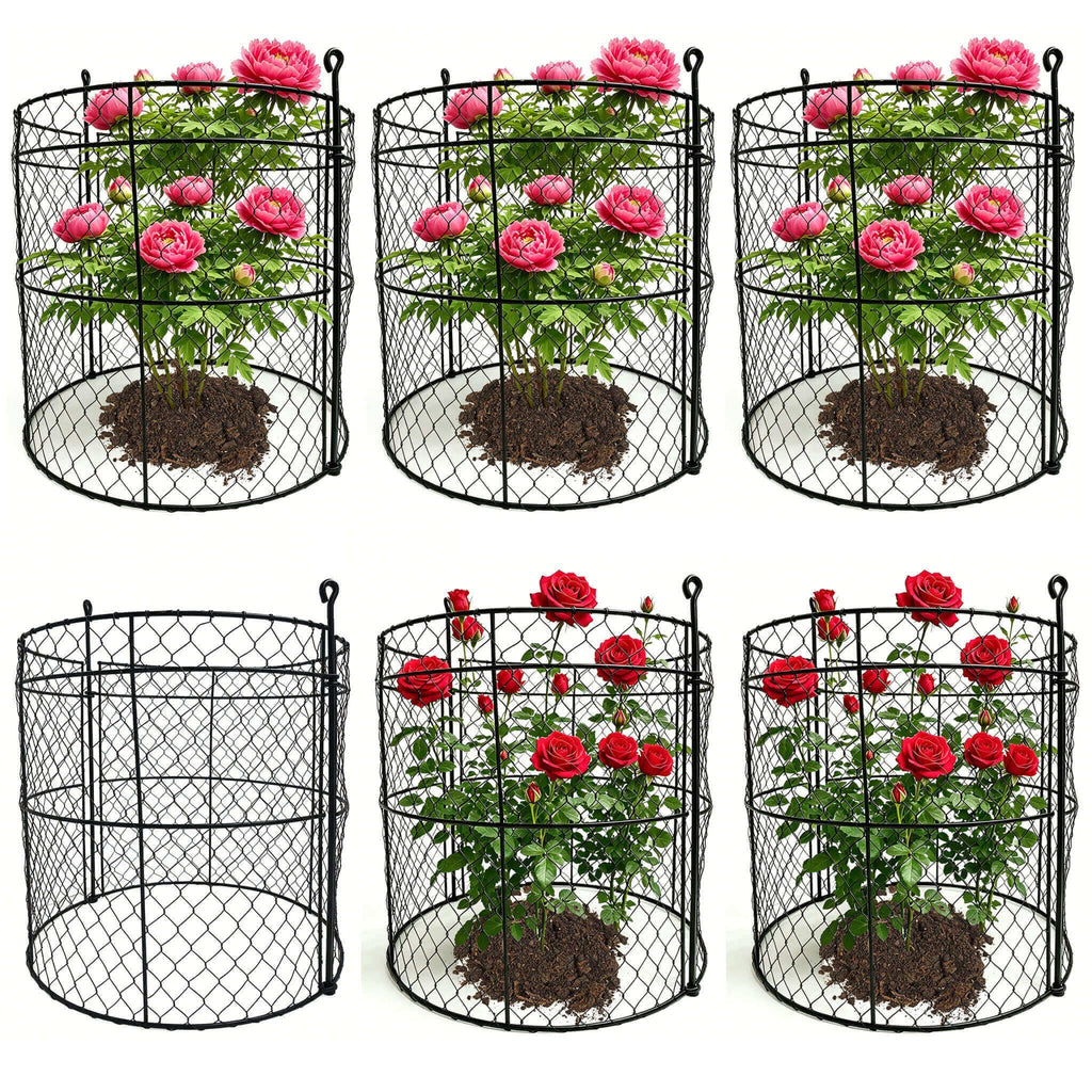 JILLSKY 16" Chicken Wire Plant Cages, 6 Pack