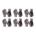 Amazon Basics Micro-Foam Nitrile Coated Safety Work Gloves, Nylon Liner Fiber, Touch Screen Compatible, Grey, Size 9, Large, 6-Pack