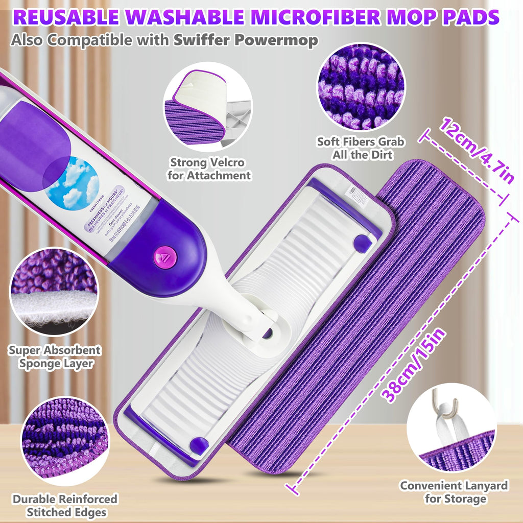Microfiber Spray Mops for Floor Cleaning Wet Dry Use for Wood Laminate Tile