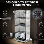 Mushroom Grow Tent with 6500K LED Light & Timer, 4-Tier Shelves