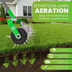 Manual Lawn Aerator Roller Tool, Heavy-Duty Rolling Lawn Aerator, 42 Pre-Attached Steel Spikes, 57 Inch Adjustable Height, Fillable Weighted Drum, 2 Inch Soil Penetrator for Lawn, Garden & Yard Care