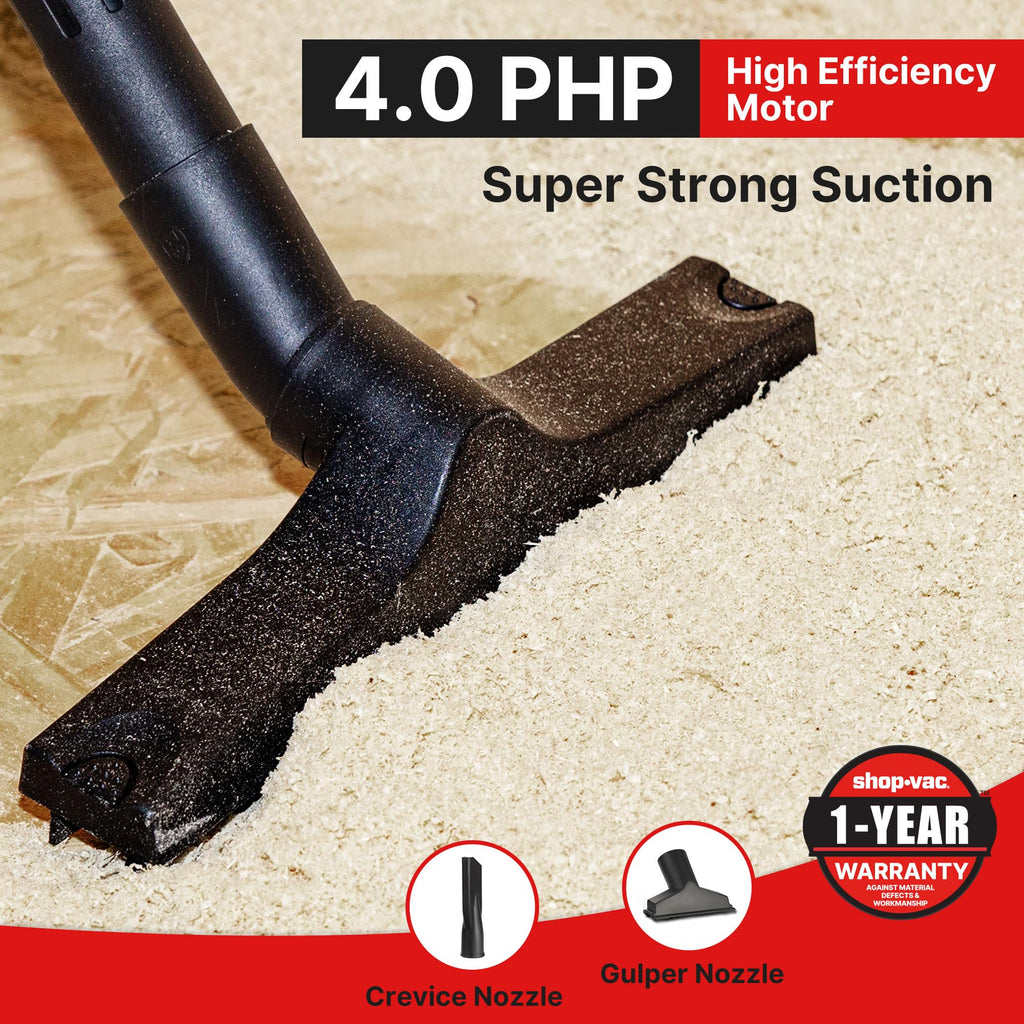 Shop-Vac 6 Gallon 4.0 Peak HP Wet/Dry Vacuum, Wall Mountable Shop Vacuum