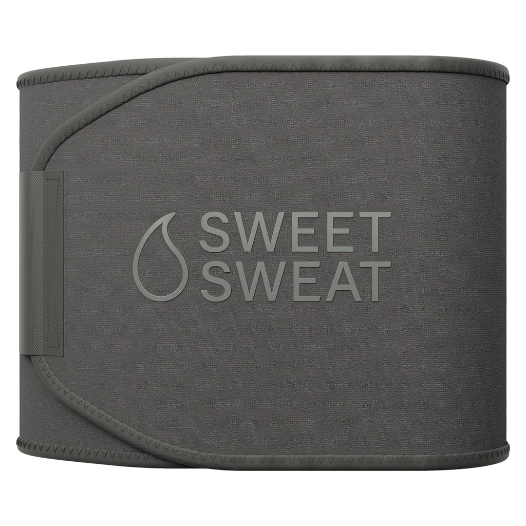 Sports Research Sweet Sweat Waist Trimmer (Core Series) - Premium Sweat Enhancing Fitness Band for Women & Men - Adjustable Fit �� Latex-Free Neoprene - Matte Gray, Small