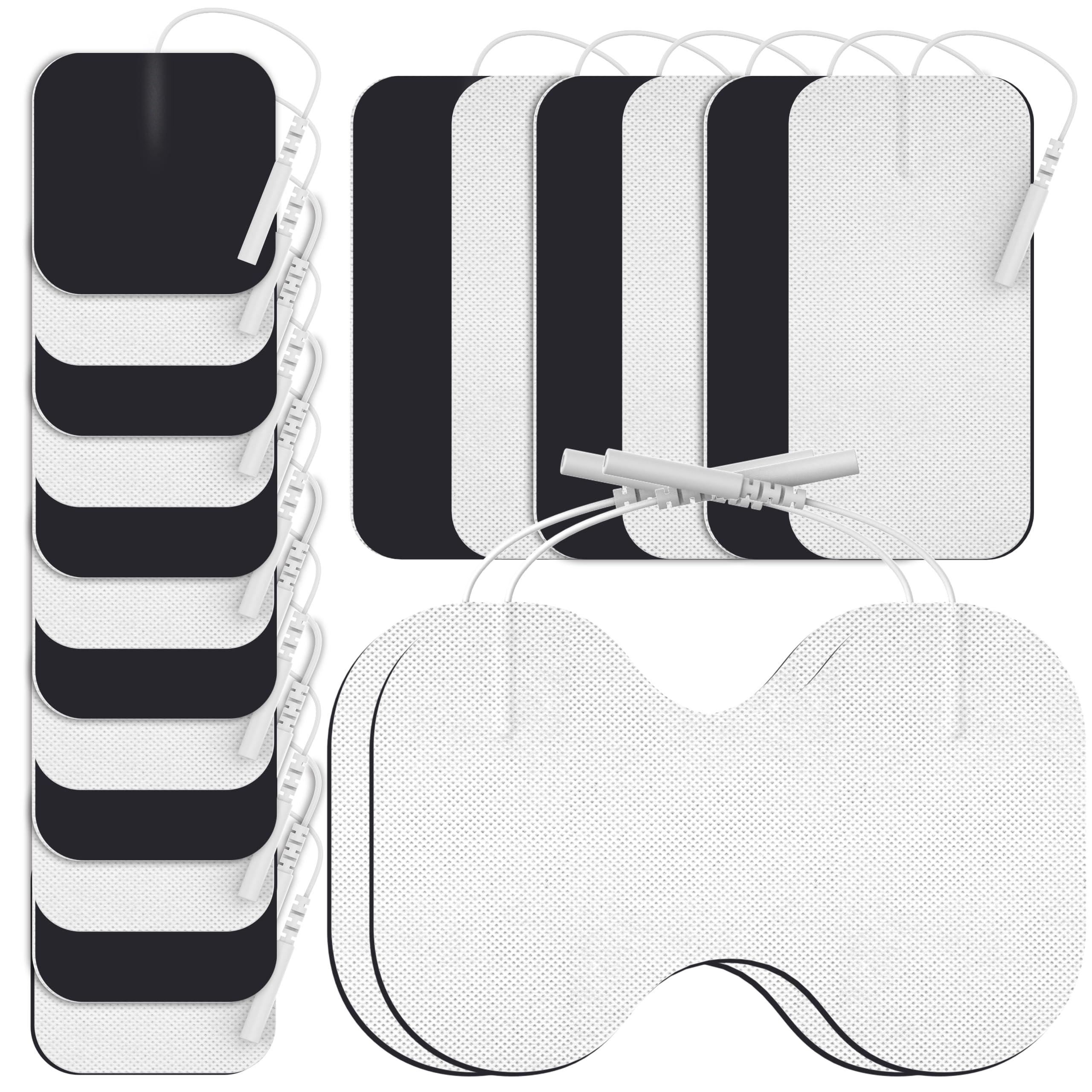 DOMAS TENS Unit Electrode Pads (XL) - 4x6 Inch for Back Pain Relief- Compatible with TENS 7000 and Other 2mm Pin Units - Reusable & Latex-Free