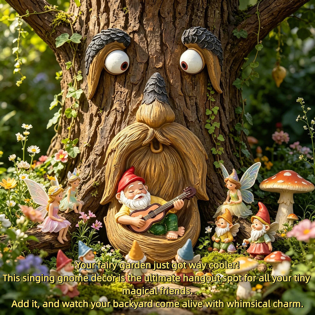 tree faces decor outdoor,tree faces,tree decorations outdoor,with gnomes