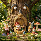 tree faces decor outdoor,tree faces,tree decorations outdoor,with gnomes