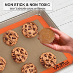 MMmat Silicone Baking Mat - Best German Silicone - Non Slip Silicone Baking Sheet, Non Stick Reusable Silicone Mats for Baking, Oven Liner, Counter Mat - Half Sheet Baking Mat, Set of 2