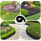 Yawfold Landscape Edging - 4Inch x 66FT Garden Border with 200 PCS Spikes, Plastic Lawn Edging for Flower Bed, Pathway and Yard