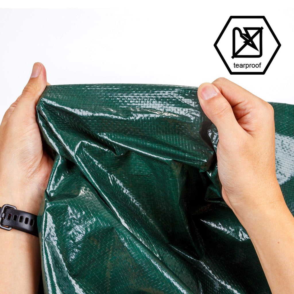 CARTMAN 2 Pack Finished Size 8x10 Feet Waterproof Green Tarp 8 Mil Thick, Multipurpose Protective Cover for Emergency Rain Shelter Camping Tarpaulin
