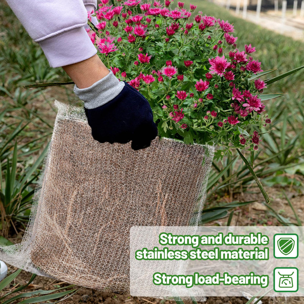 Aulock 5 Gallon Plant Root Protector for Gopher Voles Moles, 6 Pack Stainless Steel Guard Baskets Cages
