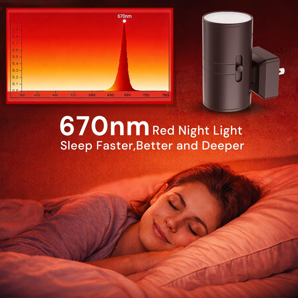 L LOHAS LED Red Night Light, Circadian Night Lights Plug into Wall, LED Nightlights with Light Sensor, Sleep Aid Red, Dimmable Night Light for Nursery Kids Adults, Home Decor, Hallway, Bedroom, 2Pack
