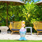 GANSHAYA Mermaid Porch Goose Outfits Summer Goose Shiny Mermaid Dress & Wigs Princess Goose Clothes Fits 23'' Geese Statue for Holiday Birthday Outdoor Beach Yard Lawn Garden Decor