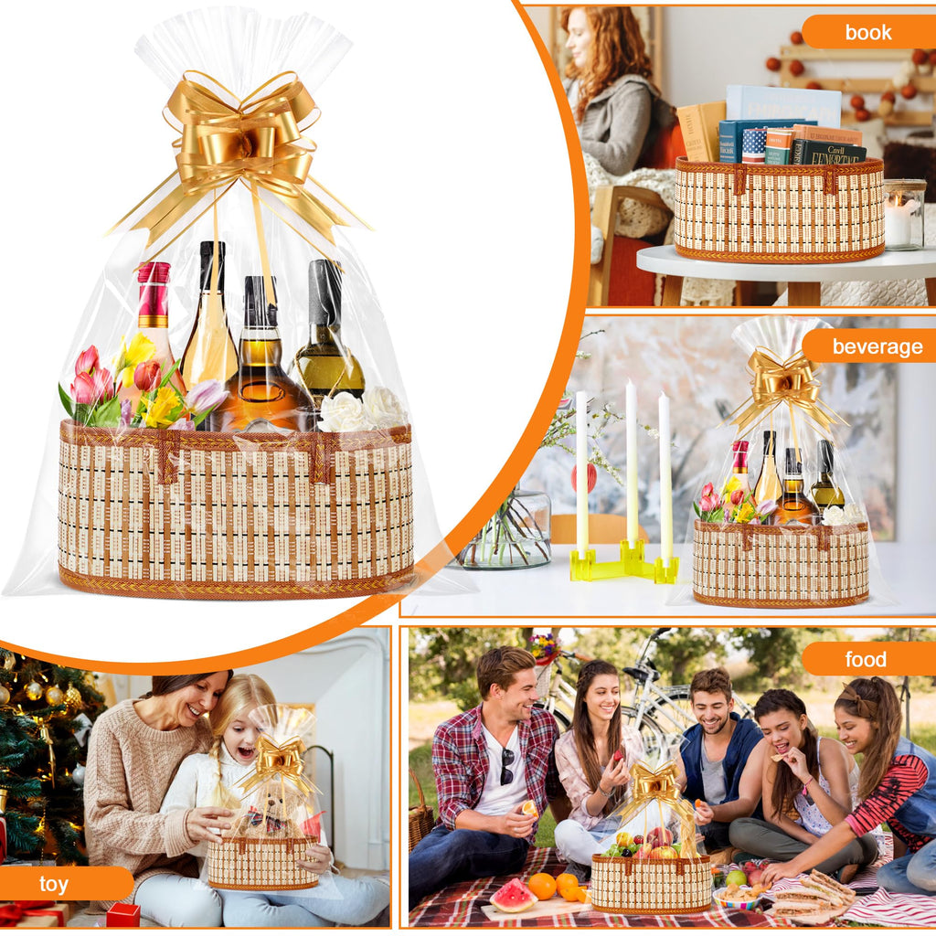 Orchidleaf 2 Set Baskets for Gifts Empty, Woven Bamboo gift baskets empty
