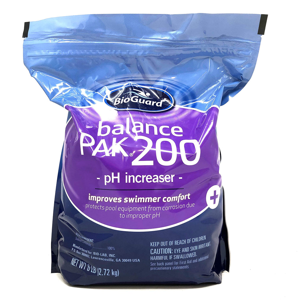 BioGuard Balance Pak 200, 6 lb, pH Increaser for Pool Maintenance, Protects Pool Equipment from Corrossion, Improves Swimmer Comfort
