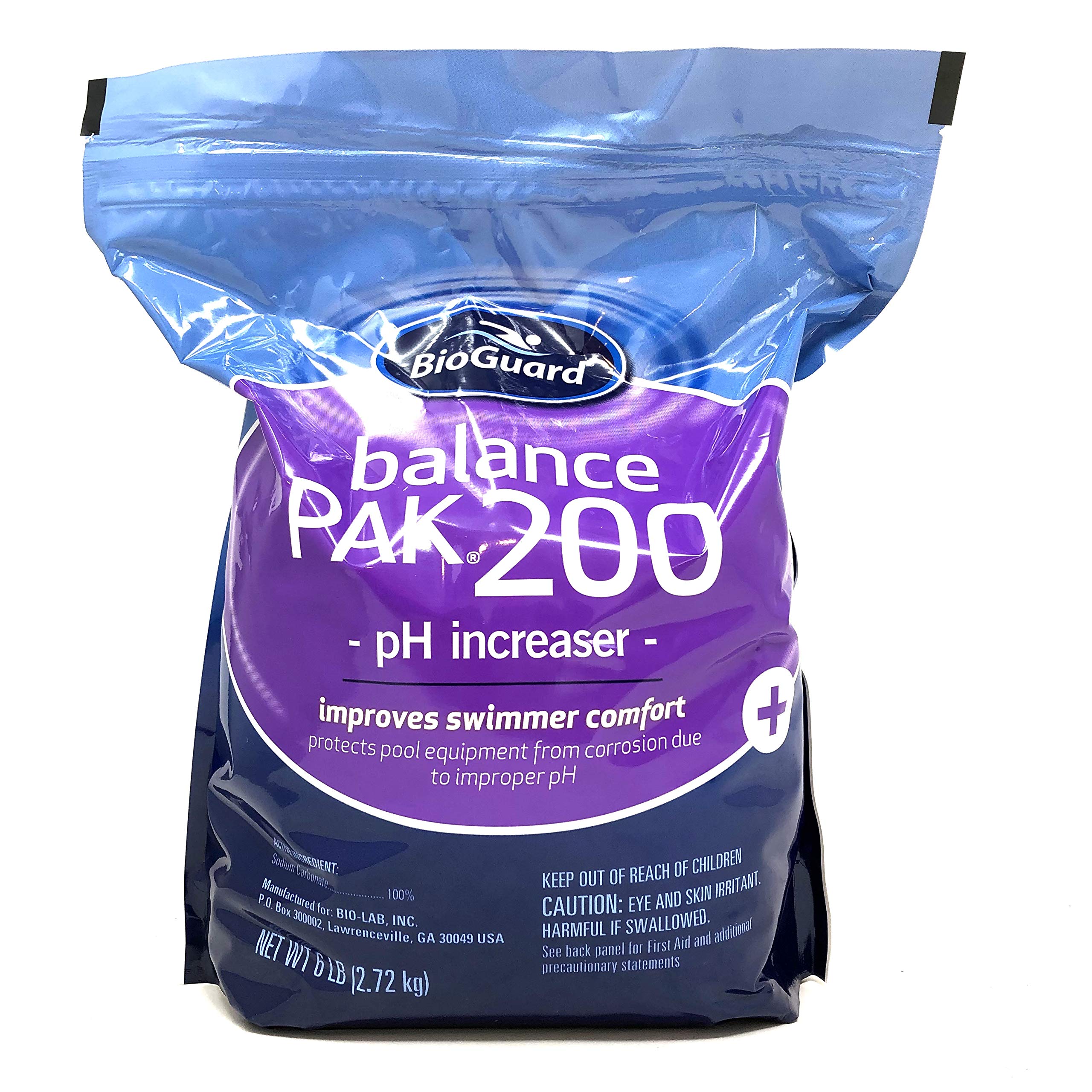 BioGuard Balance Pak 200, 6 lb, pH Increaser for Pool Maintenance, Protects Pool Equipment from Corrossion, Improves Swimmer Comfort