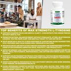 Max Strength L Tyrosine Supplement & N Acetyl L Tyrosine Peak Focus, Alertness, Concentration, Body & Mind Energy. L-Tyrosine 850mg Per 1 Capsule. A Well-Being Nutrient Boost For Performance