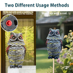 FESTGLOX Solar Owl Decoys to Scare Birds Away, Fake Owl Outdoor Garden