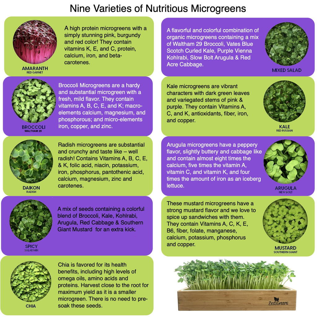 Microgreens Kit Refills - 9 Mats and 9 Different USA Seed Packs