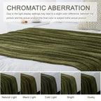 LONG CREATE Chenille Throw Blanket for Couch 50" x 60", Olive Green