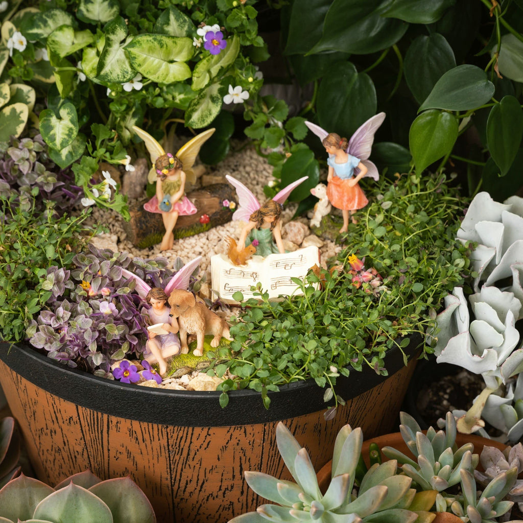 PRETMANNS Fairy Garden Accessories with Fairies for Fairy Garden Outdoor - Miniature Fairy Figurines Set with Animals - Fairy Garden Kit for Indoor Outdoor Gardens