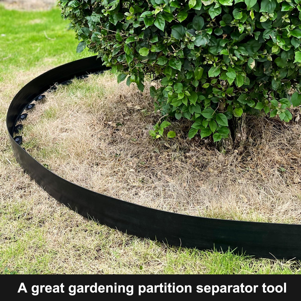 LXS Landscape Edging No Dig [Extra 4 inch Tall] 33FT Garden Edging with 30 Spikes, Landscape Edging Border for Landscaping, Lawn, Flower Beds, Grass, Yard (4inch 33ft)