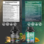 Peakhealth Shilajit Sea Moss Black Seed Oil Ashwagandha Capsules for Man Woman,2 Bottle Combo with Turmeric, Panax Ginseng, Rhodiola,19,445mg Herbal Formula,Energy & Immune Support, 60 Capsules