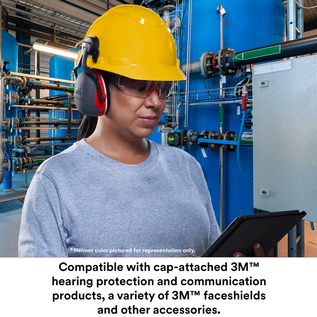 3M Hard Hat SecureFit H-705SFR-UV, Red, Non-Vented Cap Style Safety Helmet with Uvicator Sensor, 4-Point Pressure Diffusion Ratchet Suspension, ANSI Z87.1