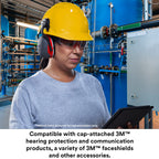 3M Hard Hat SecureFit H-705SFR-UV, Red, Non-Vented Cap Style Safety Helmet with Uvicator Sensor, 4-Point Pressure Diffusion Ratchet Suspension, ANSI Z87.1