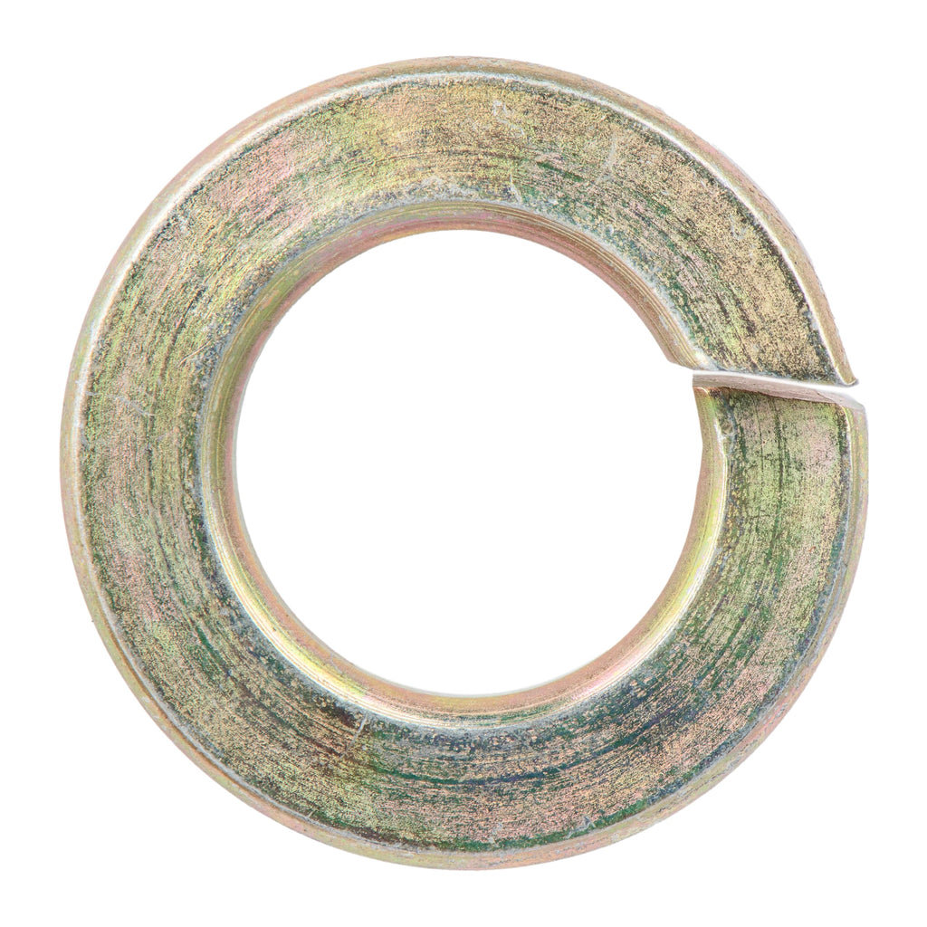 7/16" (100 Pack) Grade 8 Lock Washer, Split, Thru-Hardened, Yellow Zinc by Makers Bolt