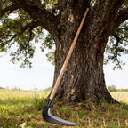 EcoDigiLife Solid Wood Long Handle Weeding Sickle, 30cm Extended Blade for Efficient Weed & Brush Clearing, 3-Section Adjustable Length, Heavy Duty Gardening Tool for Yard, Garden, Field and Ditch