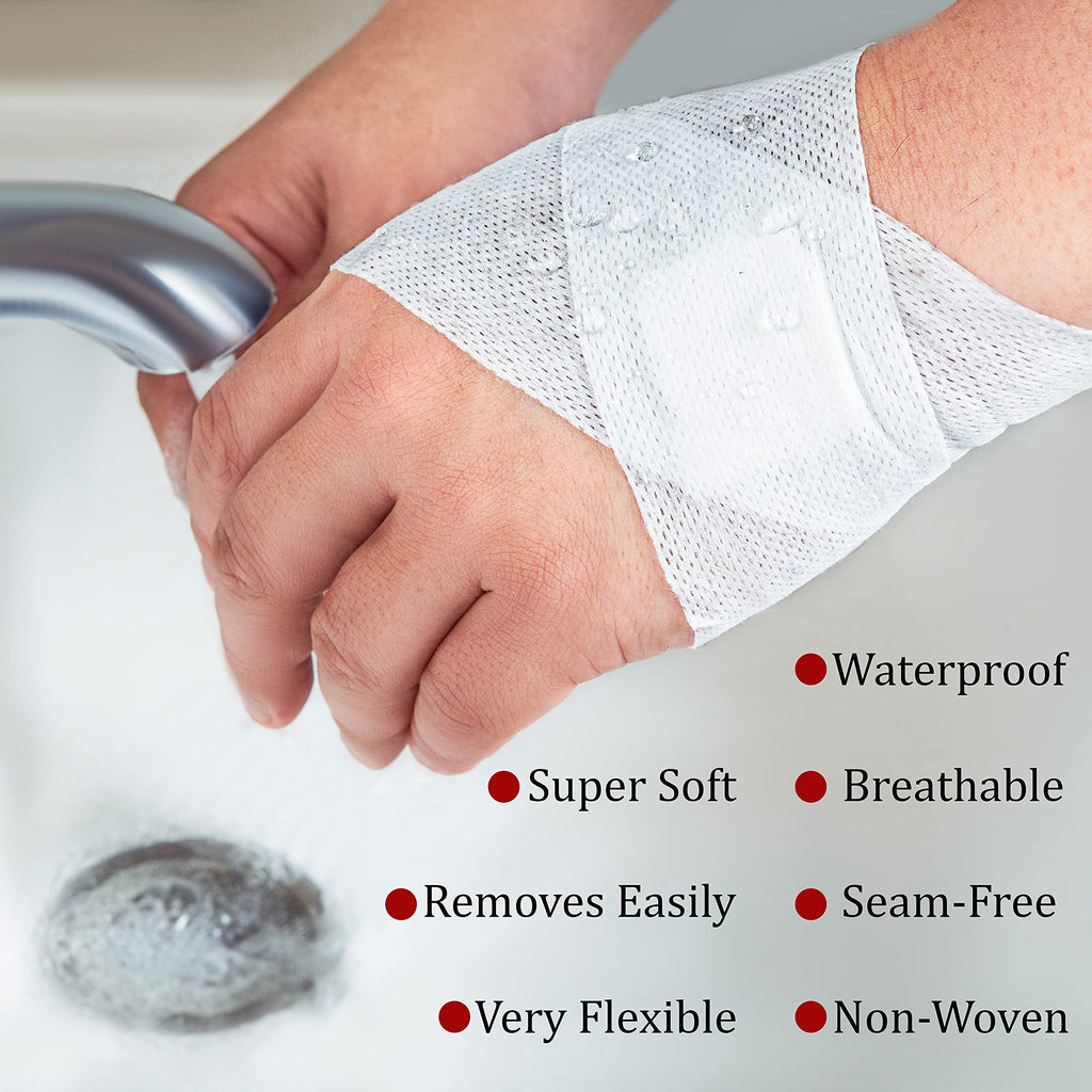 HEALQU Dressing Retention Tape, Non Woven Tape, 4in x 11yd 2 Rolls - Wound Dressing Tape Adhesive Cloth Tape Comfortable to The Body, with Easy Release Paper