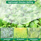 Unves 2 Pack 10x25 FT Garden Netting, Bird Netting for Garden Protection