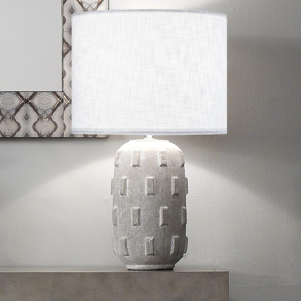 GO&SO White Textured Drum lampshade Medium Lamp Shade 13" Top x 13" Bottom x 10" High (Spider) Modern Linen Lamp Shades for Table Lamp Bedside Lamp Natural Linen Replacement Assembly is Required
