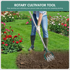 YEELOR Rotary Cultivator Garden Tool with Durable Aluminum Gears