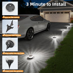 VOLISUN Solar Ground Lights Outdoor,16 Pack Flat Solar Pathway Lights,IP67 Waterproof Solar Powered Disc Lights,Landscape Lighting for Garden Yard Walkway Patio Driveway,Cool White