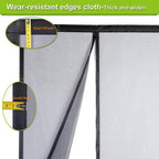 Risareyi Magnetic Screen Door Self Closing, 65 x 70 inches, Black Upgraded Polyester Thicken Mesh Mosquito Net for Patio Door, with Magnets, Keep Bugs Out, with Hook Tape