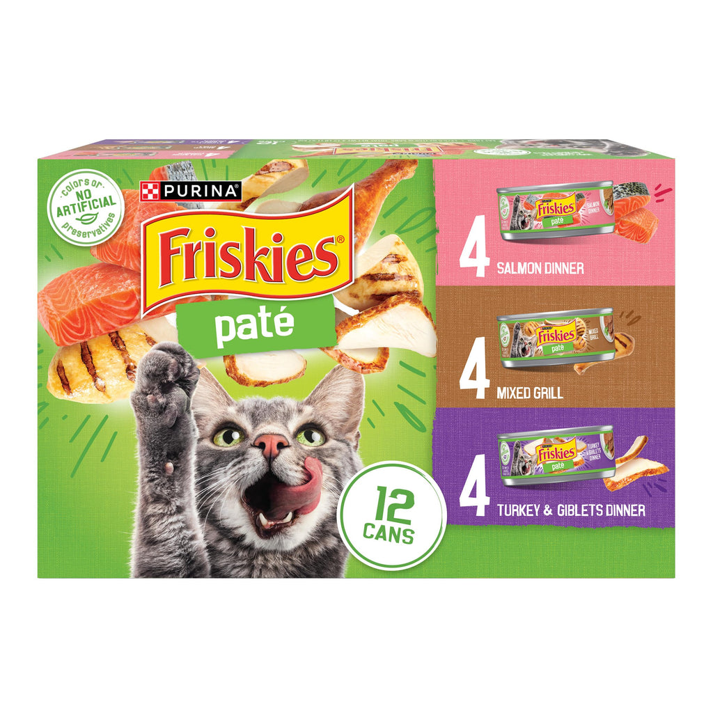 Purina Friskies Wet Cat Food Pate Variety Pack, (24) 5.5 oz Cans