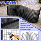 PROLEE Solar Panel Bird Guard with 100 Fastener Clips, 6 Inch x 100 FT Critter Guard for Solar Panels, 1/2 Inch PVC-Coated Galvanized Wire Mesh with Cable Cutter, Black