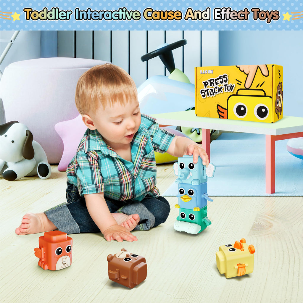Stacking Toys Set Sensory Animal Stacking Blocks for 18+ Months Toddler Toy