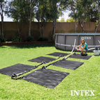 INTEX 47"x47" Solar Pool Water Heater Mat for 8,000 Gallon Above Ground Swimming Pool with Hose Attachment 2 Adaptors and Bypass Valve, Black (3-Pack)