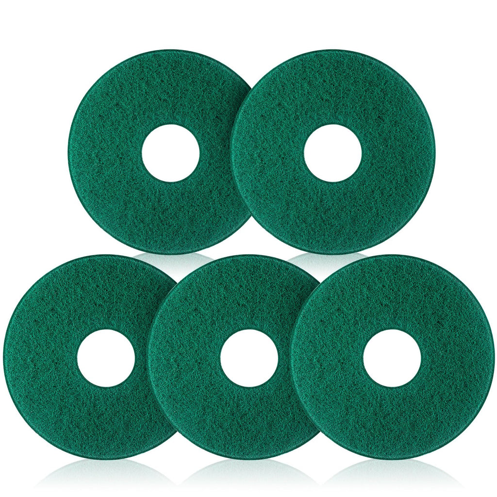 Teenyyou 5 Pcs 12" Cleaning Orbiter Pads Commercial Floor Buffer Pads Hardwood Floor Maintenance Scrubber Polisher Cleaning and Stripping for Orbiter Machine (Green)