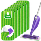 Reusable Mop Pads Compatible with Swiffer Wet Jet, Wet Jet Pads Refills for Swiffer Mop, Microfiber Replacement Pads for Hardwood Floor Cleaning, Dry Wet Mopping Cloths for 12" Wet Jet Refill, 6 Pack