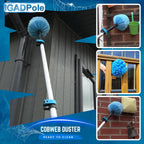 IGADPole 12 FT Water-Fed Washing Kit with Soap-Dispenser, Brush, 10″ Squeegee & Cobweb Duster for Windows, Gutters, Solar Panels & Exterior Walls