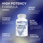 Research Verified Brain Booster - Brain Supplement for Memory and Focus, Nootropic Supplement for Cognitive Support - 180 Vegan Capsules - 3 Bottles