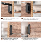 Ravinte 8 Pack Black Magnetic Door Catch, Matte Black Cabinet Magnets, Strong Magnetic Catch Latch for Kitchen Cabinets, Drawers & Cupboards, Stainless Steel Closures