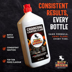 Charcoal Lighter Fluid (1 Quart) - 2 Pack Clean Burning, Low Odor & Fast Lighting Lighter Fuel - Perfect Fire Starter Fluid for Outdoor BBQ, Grilling, Camping, Charcoal & Wood Fires by Billy Buckskin