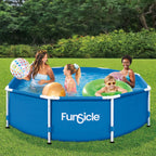 Funsicle Activity 8' x 30" Round Above Ground Swimming Pool Set with SkimmerPlus 2-in-1 Filter Pump - Easy Setup for Backyard Fun