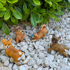Mood Lab Fairy Garden Dog Figurines - Realistic Puppy Set (4 pcs) - Miniature Decorative Statues - Outdoor & Indoor Garden Decor