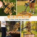 CAROD Leaf Grabber Rake with Long Handle, Lightweight Metal Leaves Rakes, Leaf Collector for Gardening, Leaf and Grass Picker Upper, Efficient and Labor-Saving Yard Rake Leaf Grabber No Bending Over