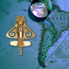 Real Metal Quimbaya Flyer Pin Real 24K GP Pre-Colombian Ancient Alien Artifact Lapel, Hat, Jacket or Backpack Pin